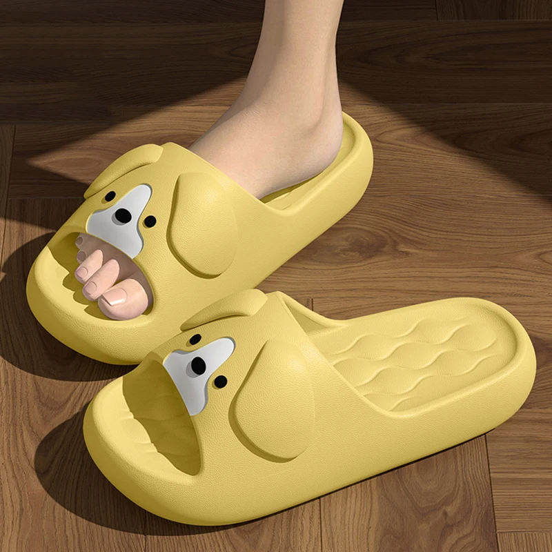 

Kawaii Dog Pattern Cloud Slippers Women Indoor Slip On Soft Sole Shoes Woman Comfortable Non Slip Pillow Shower Shoes Female