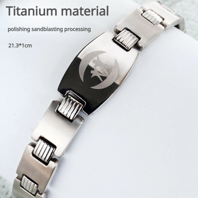 

Titanium Domineering Men's Bracelet Lightweight Jewellery For Women Negative Ion Magnetic Fashionable Accessory 21.3*1CM