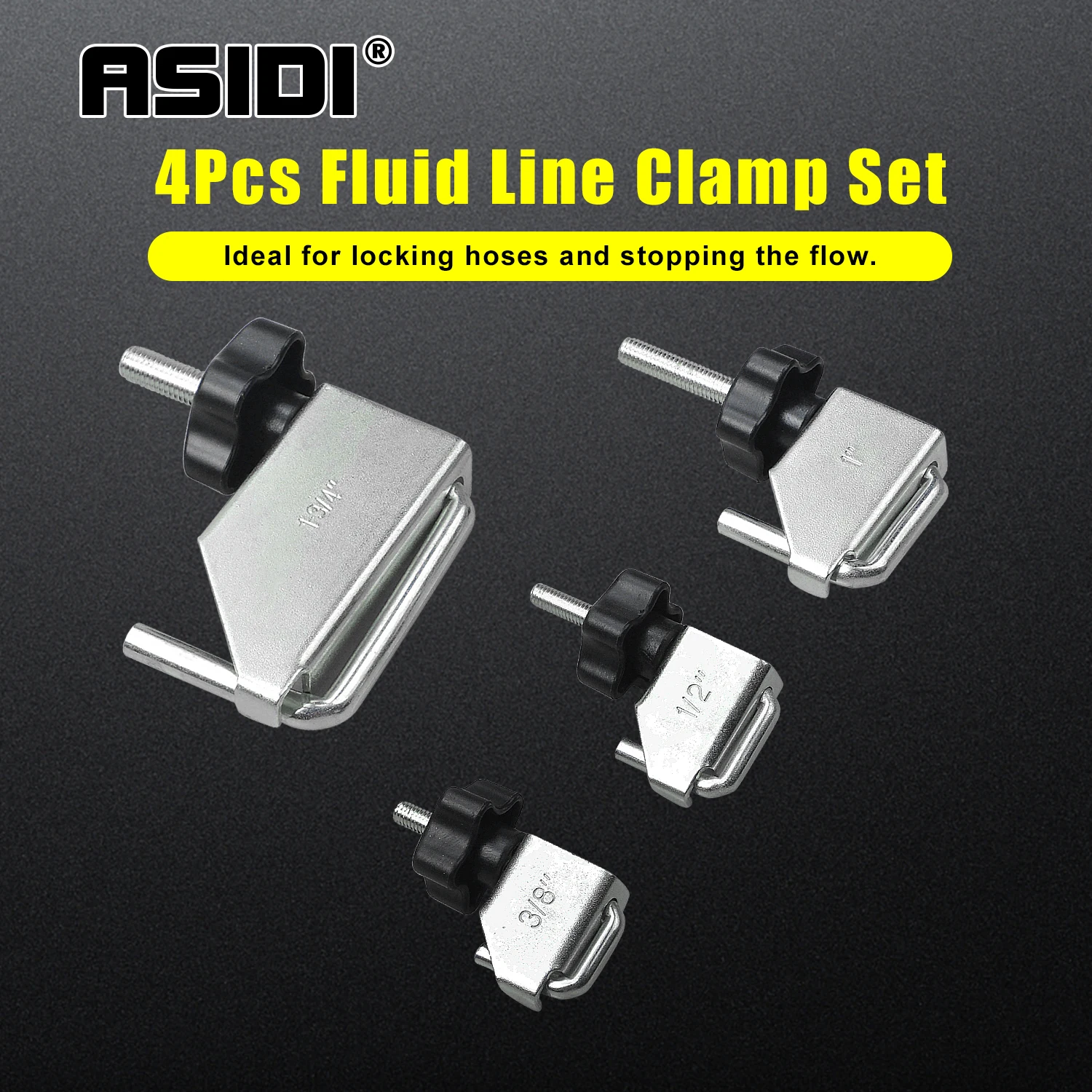 4Pc Fluid Line Clamp Fuel Vacuum Transmission Coolant Brake Hose Clamps Tool