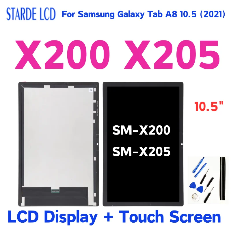 

10.5 ” For Samsung Galaxy Tab A8 10.5 (2021) X200 X205 LCD Display Touch Screen Digitizer For SM-X200 SM-X205 Replacement