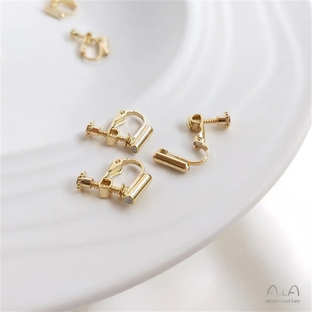 

14K18K Gold Silicone Plug Ear Clip DIY Ear Hook Needle Ear Nail Modified Ear Clip Converter Ear Accessories E008