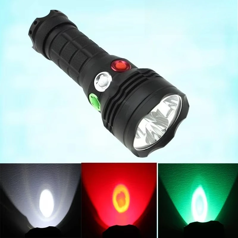 UniqueFire RGW-001 Tricolor White Green Red Light Camping Rechargeable Waterproof Led Emergency Escape Three Colors Flashlight