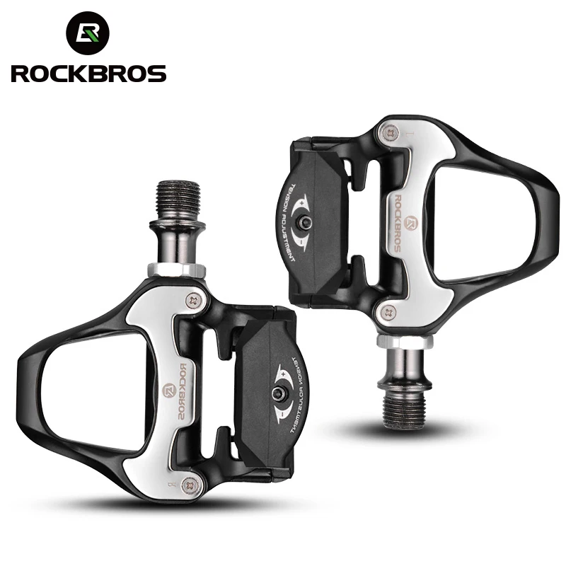

ROCKBROS Road Bike Self-locking Pedals 9/16 Aluminum Alloy 2 Sealed Bearing SPD-SL With 6 Lock Plates Bicycle Accessories