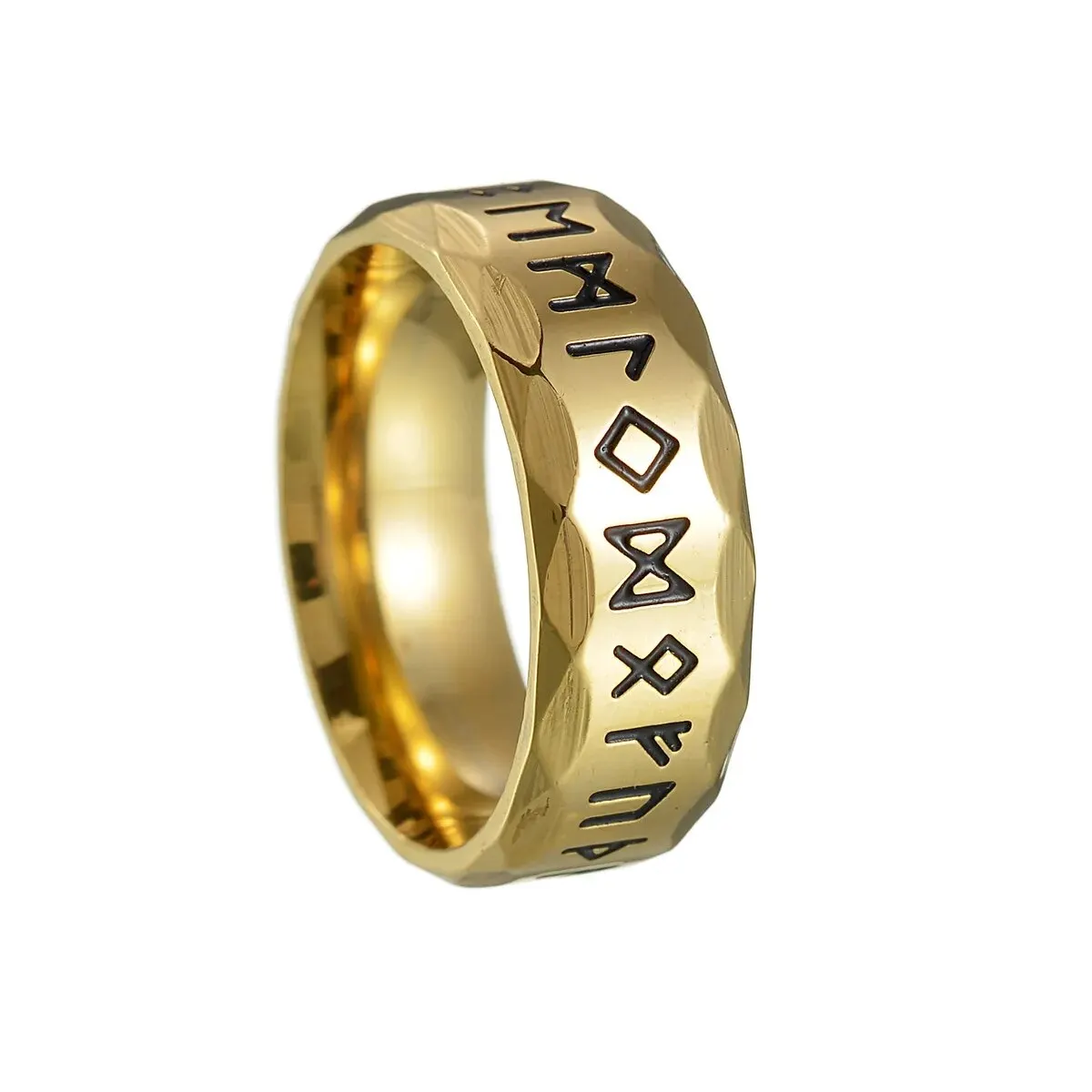 Stainless Steel Ring Titanium Steel Ring for Men Retro Style Vintage Fashion Jewelry 8mm Gold-color/Silver-color /Antique Silver
