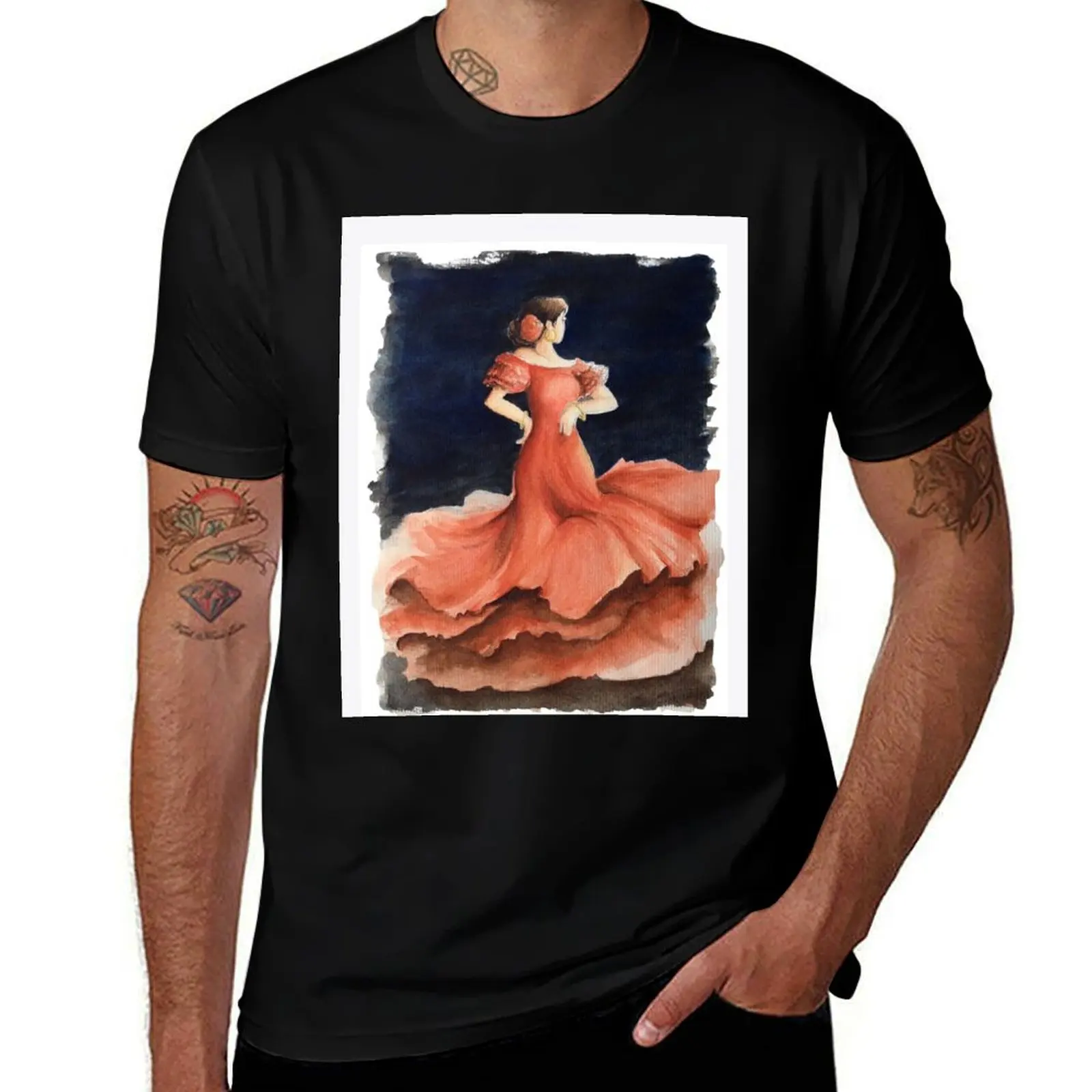 

Flamenco flowers T-Shirt t shirt man designer t shirts with prints cotton t shirts man 100% T-shirt