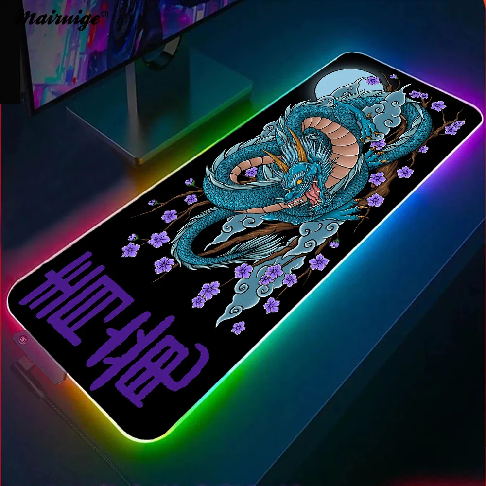 Black Dragon Mouse Pad 900x400 Desk Accessories Rug Computer Desk Mat Mouse Mat Setup Table Cushion Desk Gadgets Gaming Pc