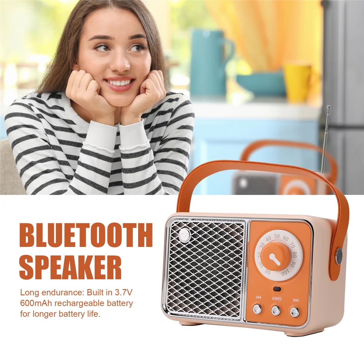 Bluetooth Speaker Portable Sound Speaker Music Wireless Radio FM Mini Blootooth Audio OrangeJADD