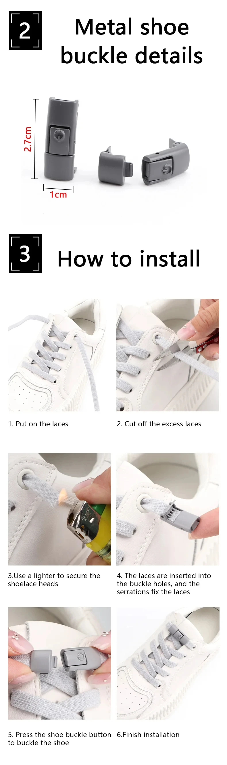 10 Stück bunte Metall-Schnürsenkel-Clips, Schnallen zum Drücken, Schnürsenkel-Druckverschlüsse, Schuhzubehör, AF1 Sneaker-Sets, Metall-Schnürsenkel-Schnallen – Detail 5
