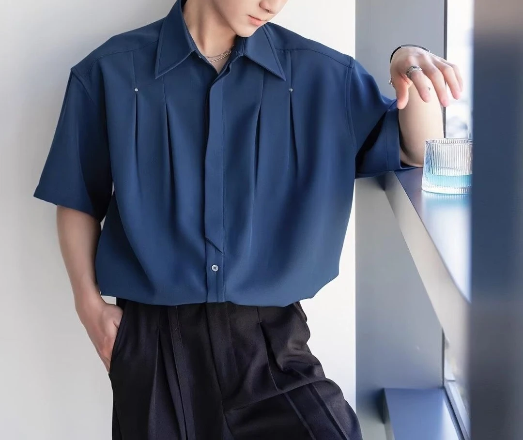 2026 Spring and Summer New Short-sleeved Shirt Loose Shirt Boys Trend Versatile Casual