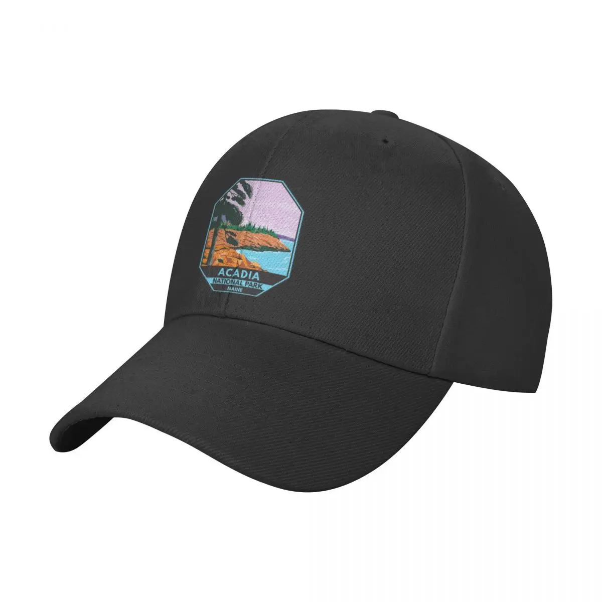 Acadia National Park Maine Bar Harbor Emblem Baseball Cap Streetwear Golf Wear Ball Cap summer hat Male Women's