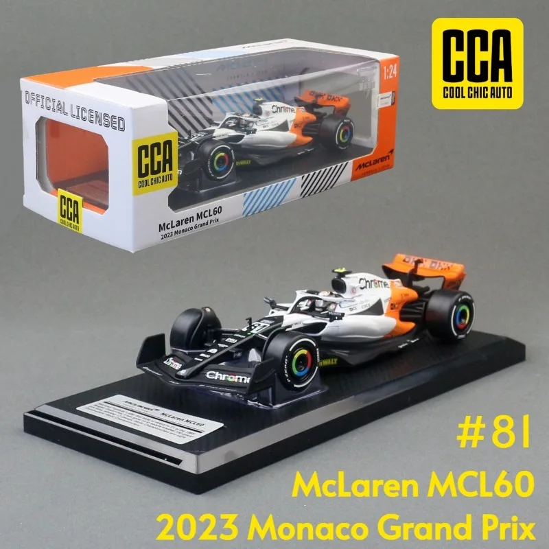 Diecast 1:24 McLaren F1 MCL60 Monaco Station 2023 Alloy Racing Car Model with Box Collection Diecast Metal Miniature Voiture