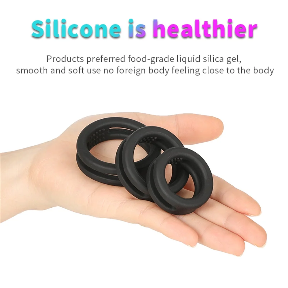 Male Cock Ring Penis Ring Delay Ejaculation Scrotal Binding Ball Stretcher anillos para hombre Silicone Cockring Sex Toy For Men