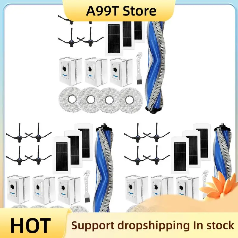 

A99T 3 Set For Ecovacs Deebot X5 Omni / X5 Pro Vacuum Cleaner Main Side Brush Hepa Filter Mop Cloth Dust Bags