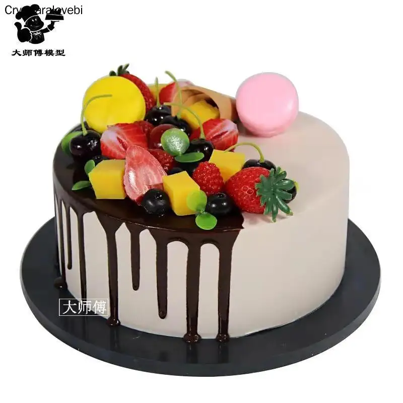 

1pc Birthday cakes model simulation model fruit mousse cakes display window samples fake cake artificial cake decorations