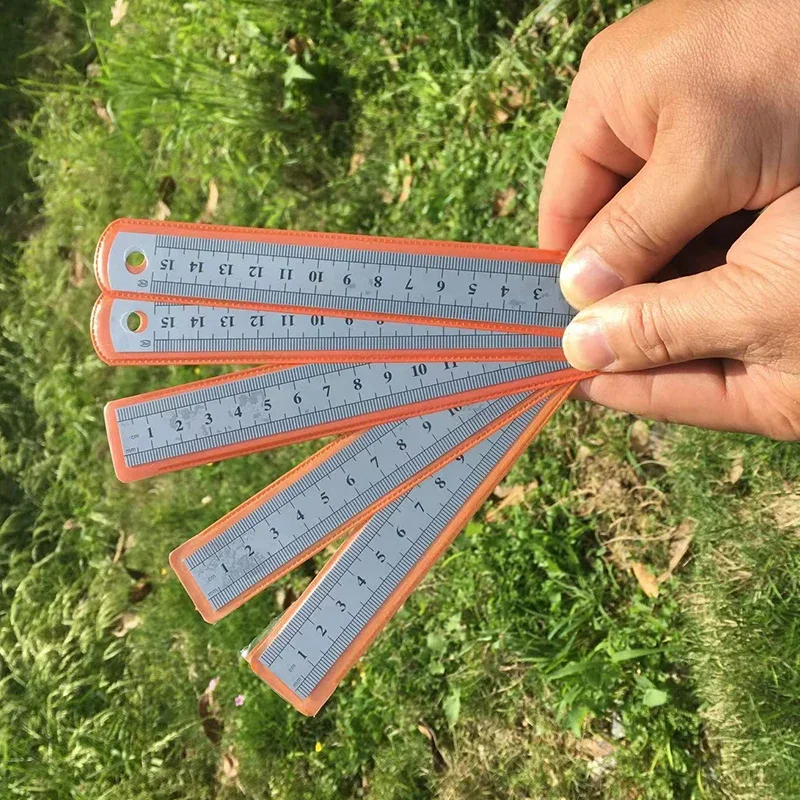 5pcs Metal Straight Ruler Precision Double Sided Precision Measuring Tool Scale Metric Ruler Accessories Soft Ruler 20/40cm