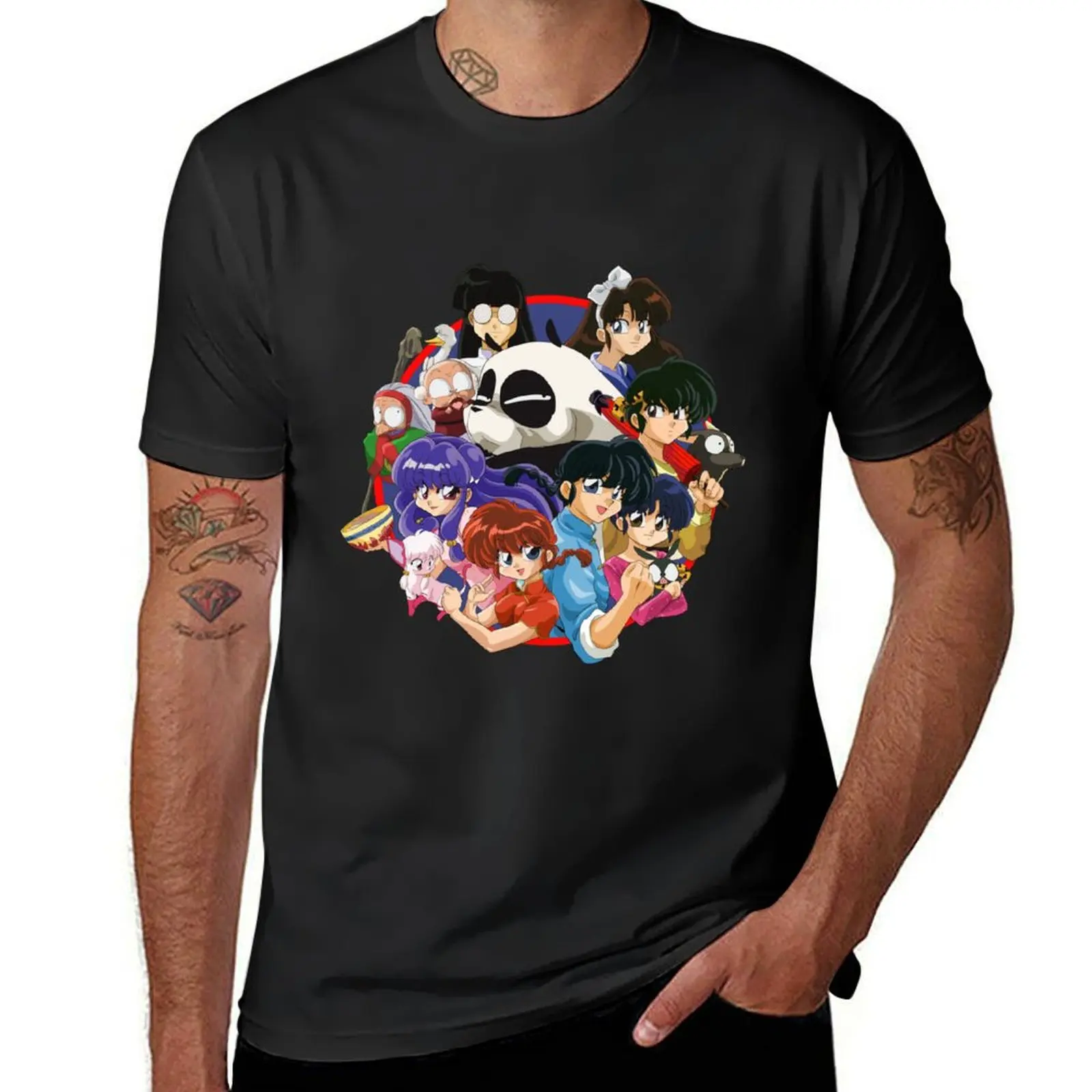 

Ranma 1/2 and friends T-Shirt quick drying custom t shirt Blouse blacks men graphic t shirts