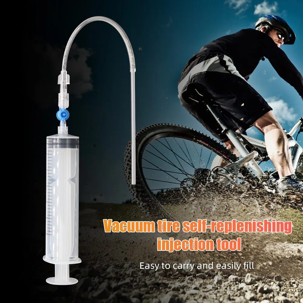 MTB Road Bicycle Tubeless Tire Liquid Injection Tool 60ml Tire Sealant Injector Oil Mineral Change Tool for Bike Repair Tools