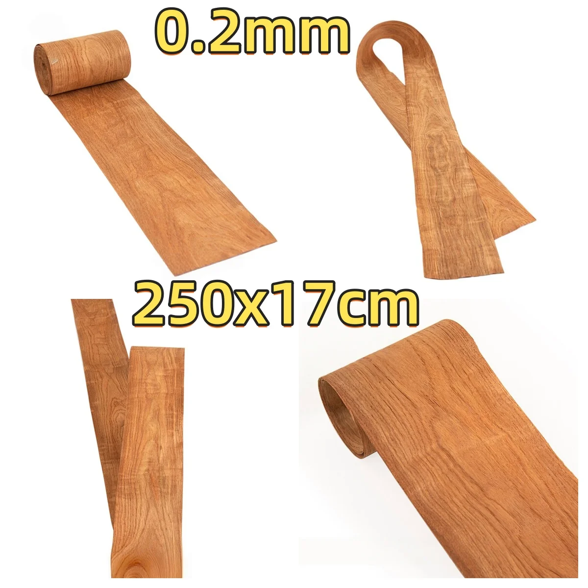 

Natural Asian Rosewood Veneer, 0.2mm, 250x17cm, For Decorative Veneer & Musical Instrument Making.
