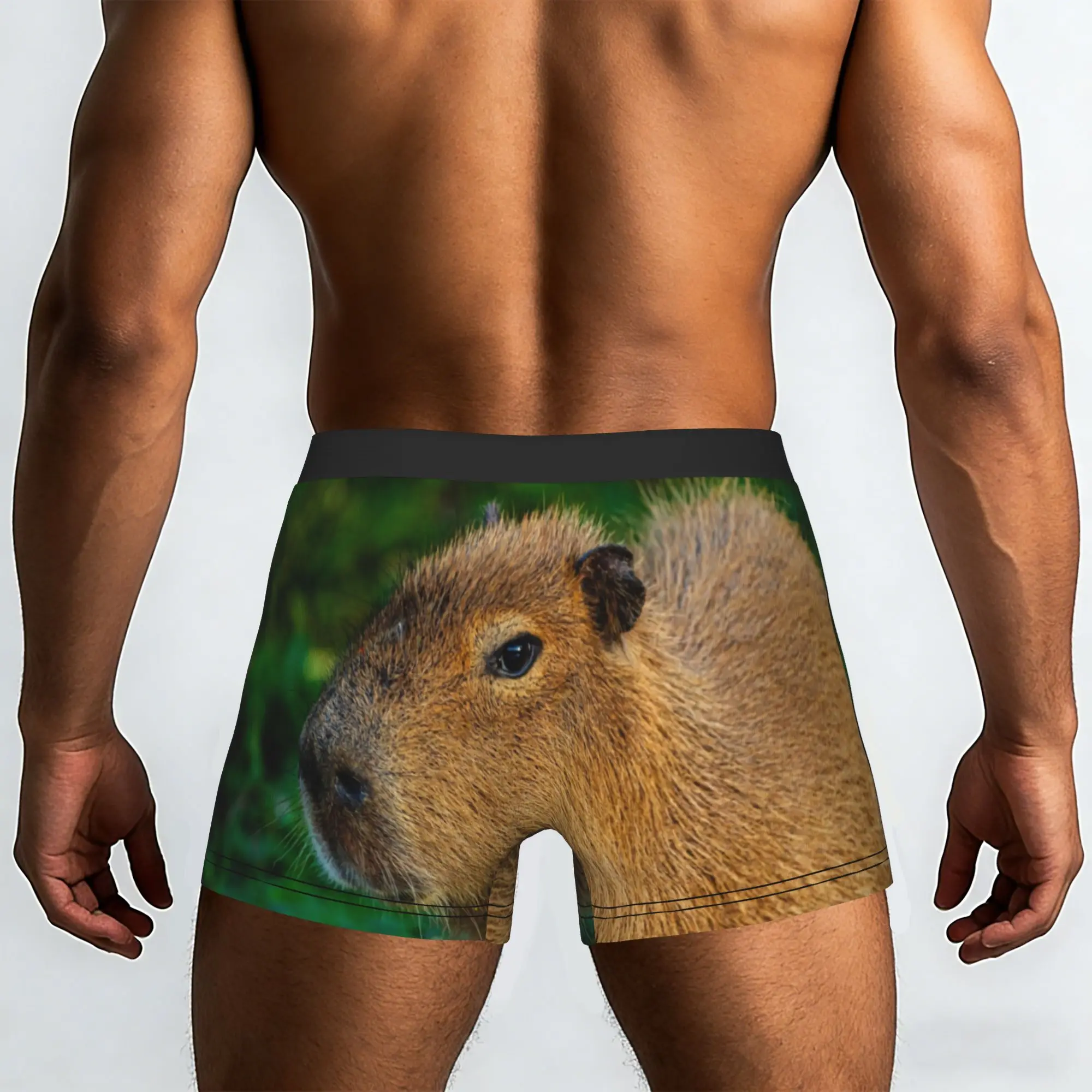 Custom Male Novelty Capybara deep in thought Underwear  Boxer Briefs Stretch Shorts Panties Underpants