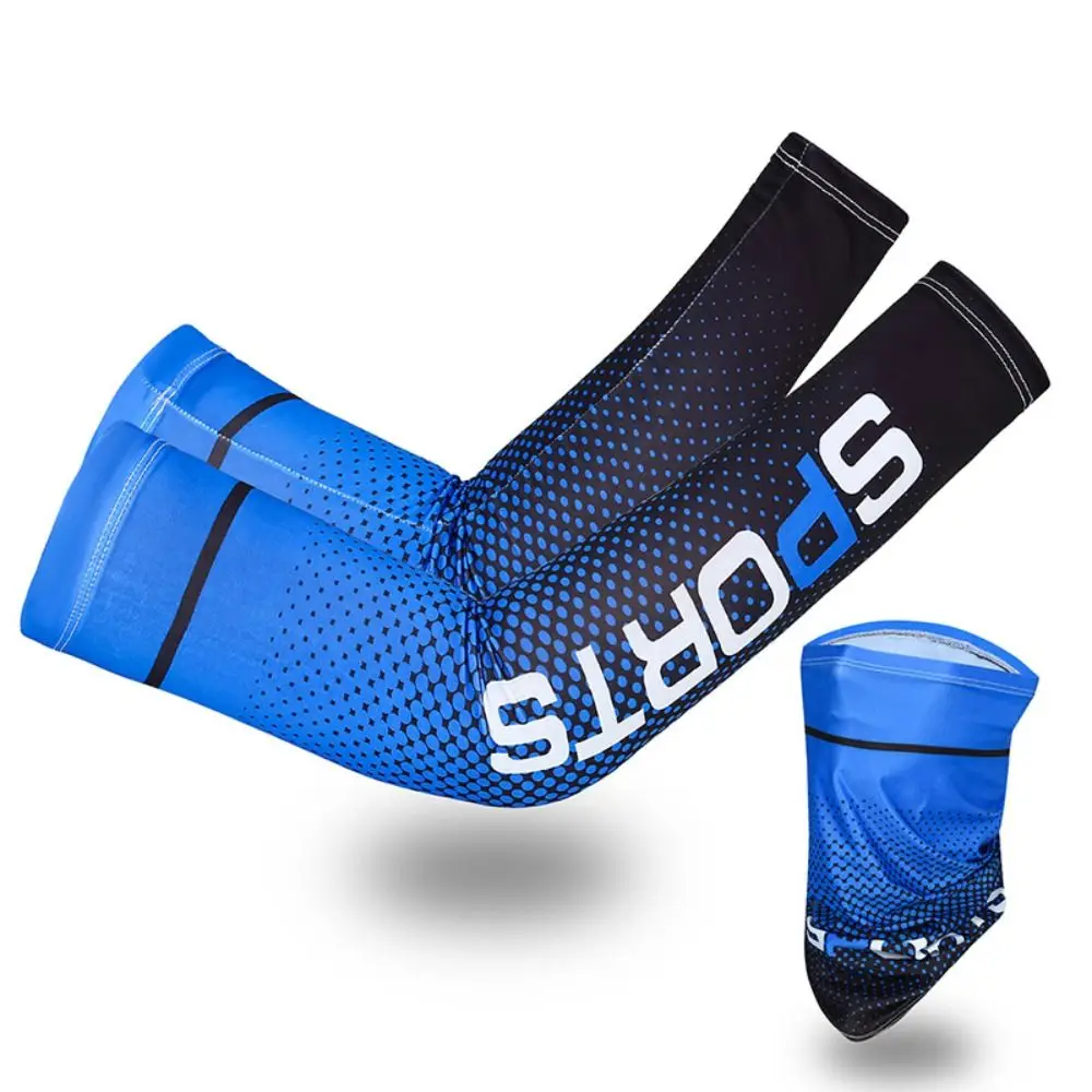 Ice Silk Sleeves Ice Mask Arm Warmers Long Sport Arm Sleeve Sunscreen Sleeves Summer Arm Sleeve Arm Sleeve and Mask Suit