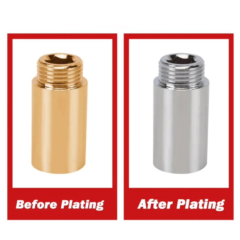 1 Pcs Thickened & Extended Brass Plated Male-Female Straight Connector Hexagon Extension Pipe Fitting 4-Point Adapter
