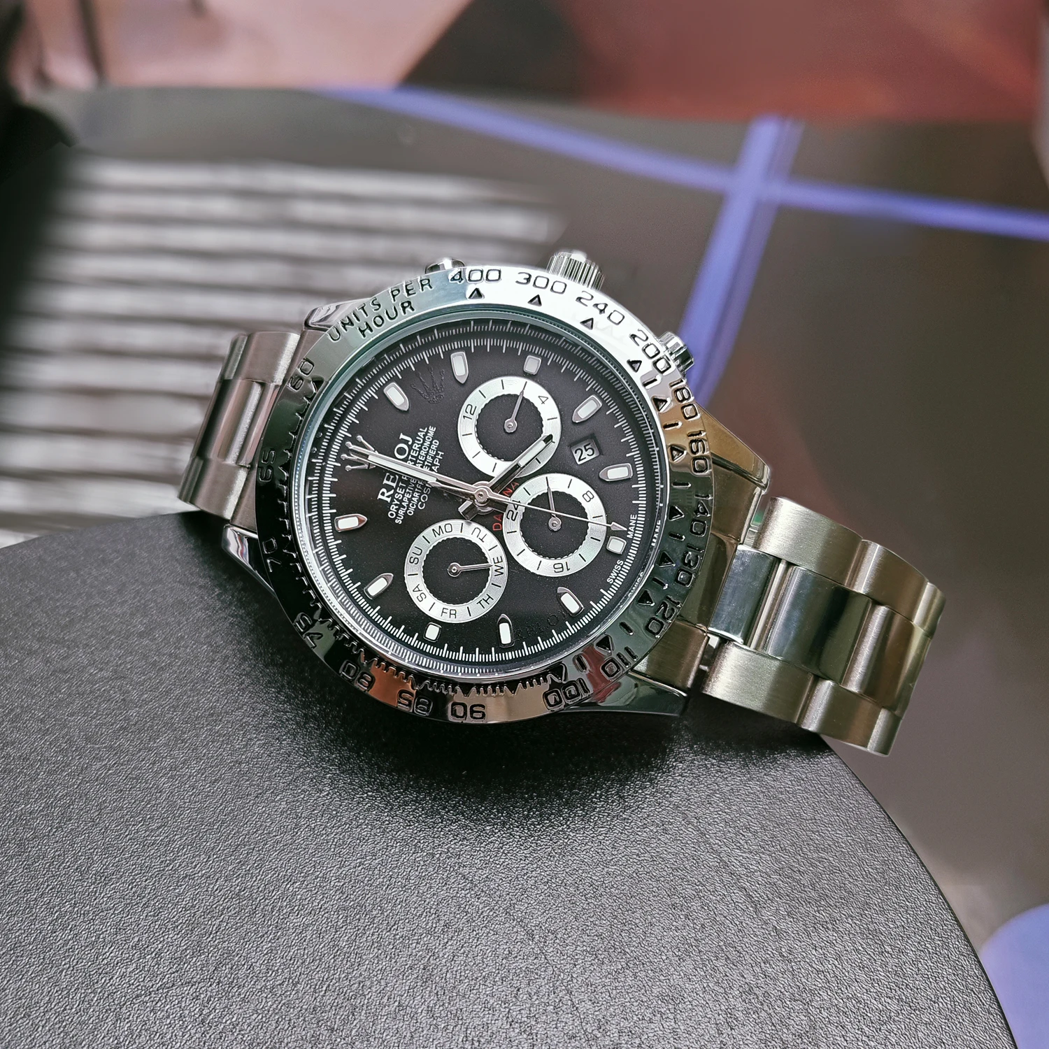 ساعة رجال الأعمال الراقية من سلسلة Meteorite Di، ساعة ميكانيكية أوتوماتيكية بالكامل، تصميم هيكل عظمي، حزام من الفولاذ المقاوم للصدأ، تقويم متعدد الوظائف، ساعة رجالية عصرية وكاجوال ومتعددة الاستخدامات، أفضل هدية له #6