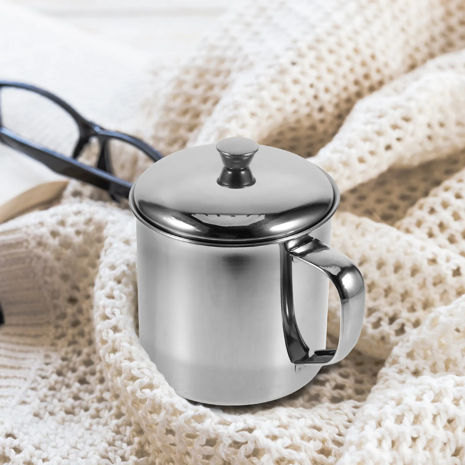 Stainless Steel Water Cup Double Layer Insulated Reusable Kids Hot Water Drink Cup 350Ml School Camping Travel Mug with Lid and