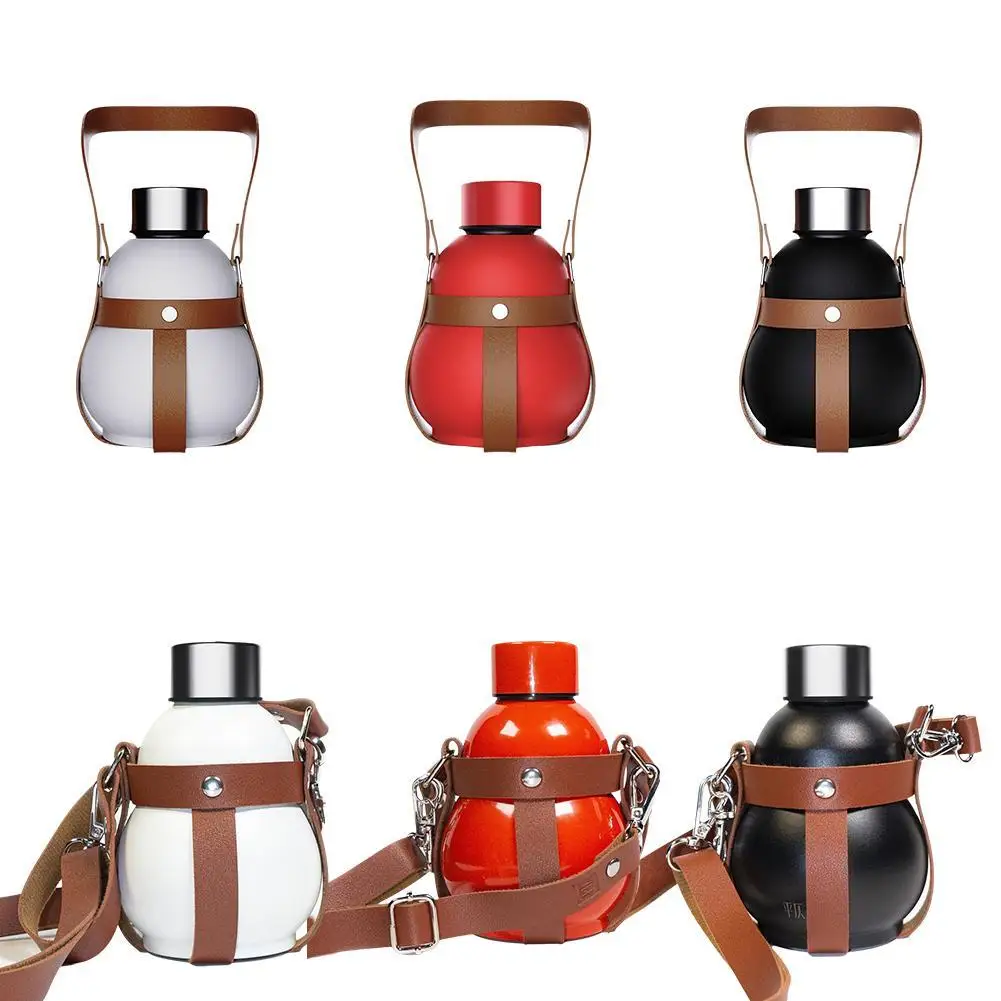 

Steel Travel Mug with Leak-Proof Lid Reusable Calabash Coffee Mug Water Bottle Keeps Beverages Hot for 10 Hours