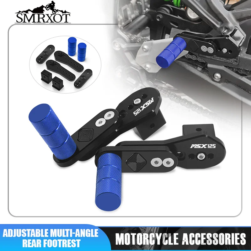 Multi-Angle Adjustable Footrests For MSX125 GROM125 2014-2024 Motorcycle Telescopic Rear Foot Peg Pedals msx125 grom