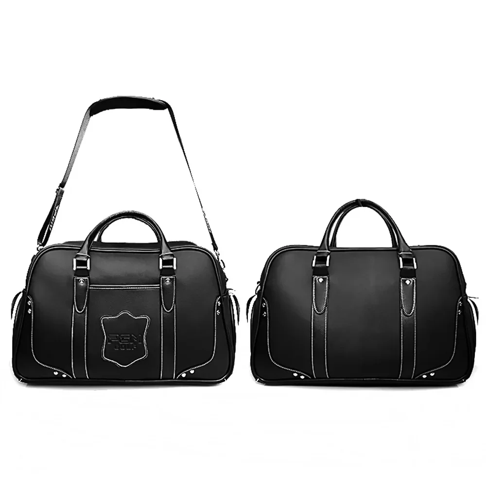 PGM Golf Clothing Bag Black Large Capacity Leather men\'s motion portable bag Built-in shoes bag YWB021