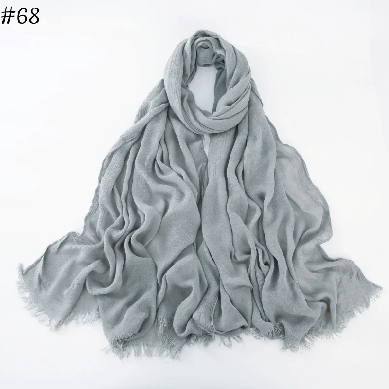 95-Farben-Schal aus weicher Baumwoll-Viskose, Rayon-Material, muslimischer Hijab, nahöstlich, einfarbig, Kopftuch mit Quaste – Detail 21
