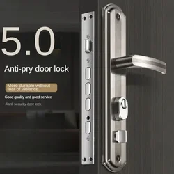 Anti-burglary Door Lock Wooden Door Household General-purpose Gate Lock Stainless Steel Handle Set Entry Door Mechanical Lock