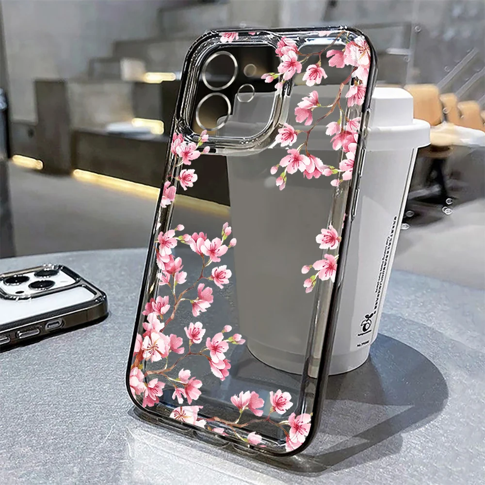 Blumen etui für iPhone 11 Hüllen iPhone 15 12 13 14 Pro max x xr xs max 14 15 7 8 plus se klare stoß feste Abdeckung Funda