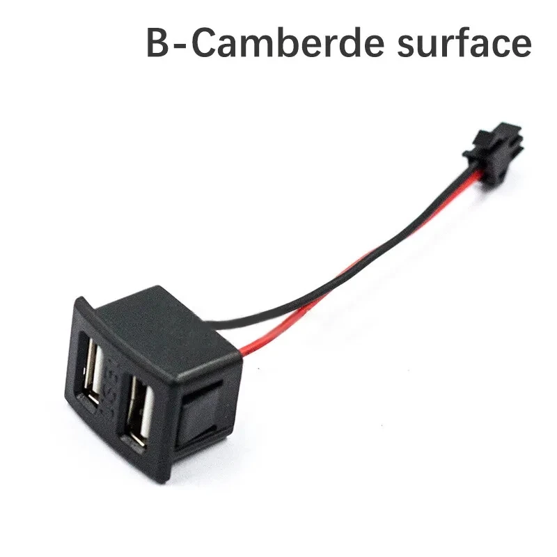 1Pcs Black Double Layer Usb Female Base Type-C Socket and Female Usb Lamp Charging Socket Power Socket With Cable Connector