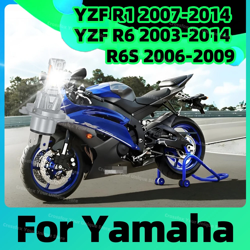 1/2Pcs Motorcycle LED H7 Headlights For Yamaha YZF R1 2007-2014 For Yamaha YZF R6 2003-2014 R6S 2006-2009 Super Brightness Bulbs