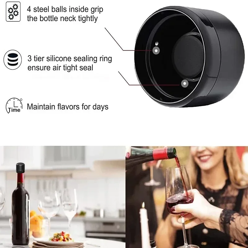 1/2/3Pcs Vacuum Red Wine Champagne Bottle Stopper Sealed Bottle Cap Stopper Leak-proof Retain Freshness Wine Bottle Plug