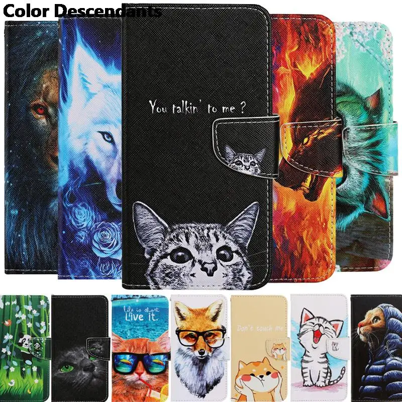 Phone Case For Samsung A12 A32 A42 A52 A72 A11 A21 A21S A31 A41 A51 A71 Panda Cats Dog Flip Leather Wallet Card Slot Back Cover