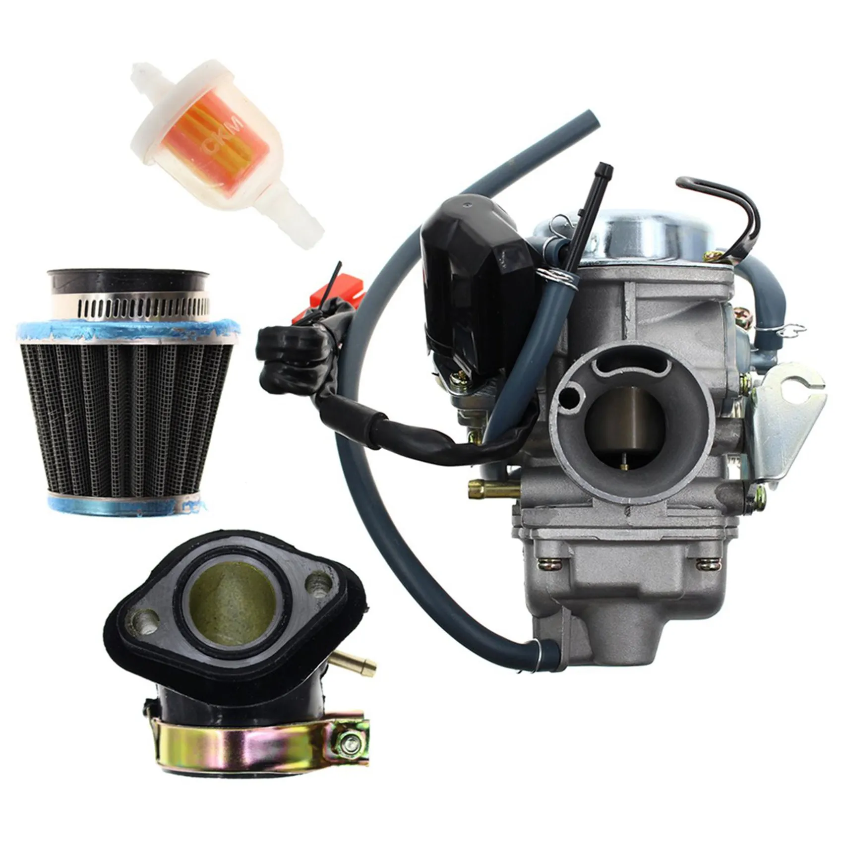 

Go Kart Carb with Air Filter for Kazuma Taotao Roketa SunL Baja Eagle for GY6 150Cc Carburetor GY6 26mm