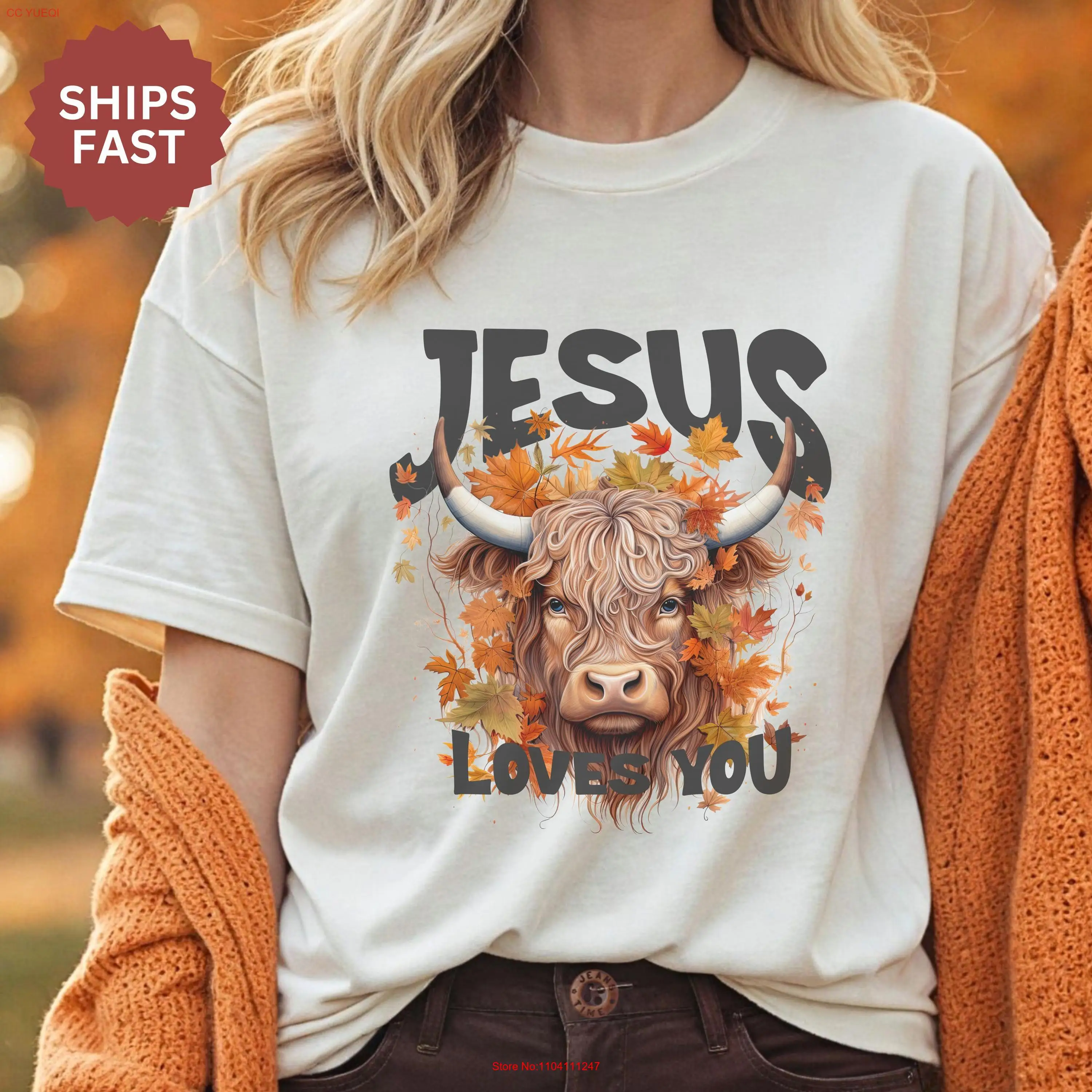 Comfort Colors Jesus Loves You Religious T Shirt Christian Apparel Bible Verse Fall God long or short sleeves