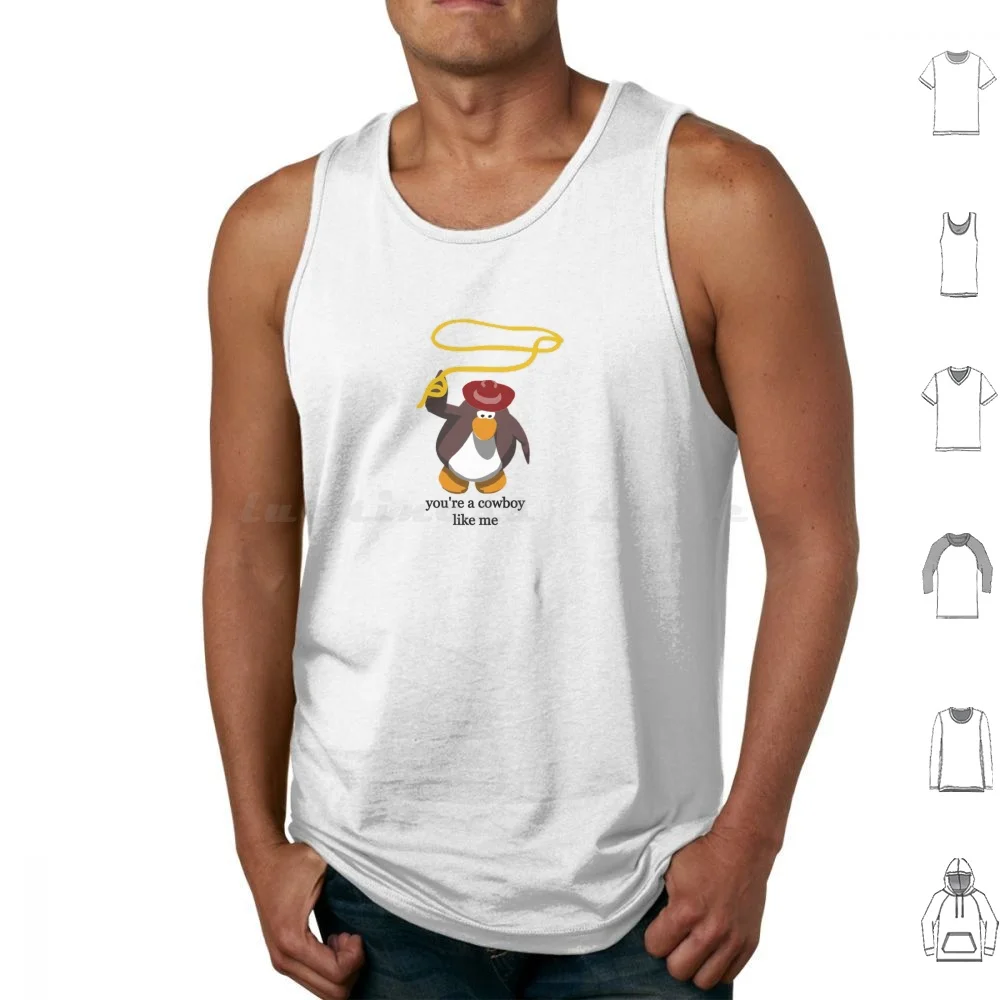 Cowboy Like Me Penguin Tank Tops Print Cotton Club Penguin Phoebe Bridgers Swarb Pharb Evermore Folklore Red Taylor