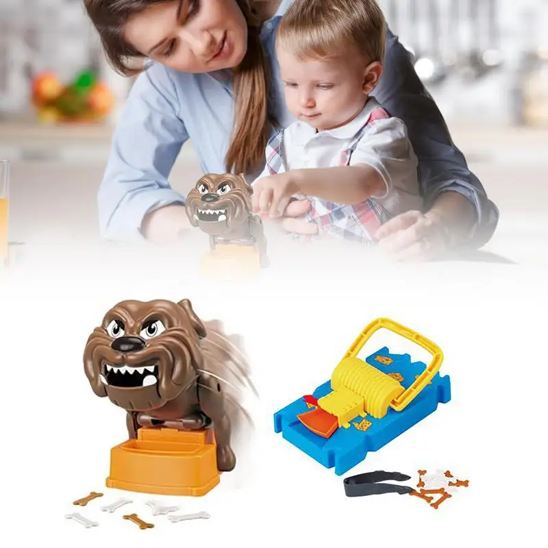 Interactive Desk Toys Biting Dog Toy Mini Novelty Toys Trap Toy Dog Shape Trick Toy Tabletop Board Tricky Game With Clamp