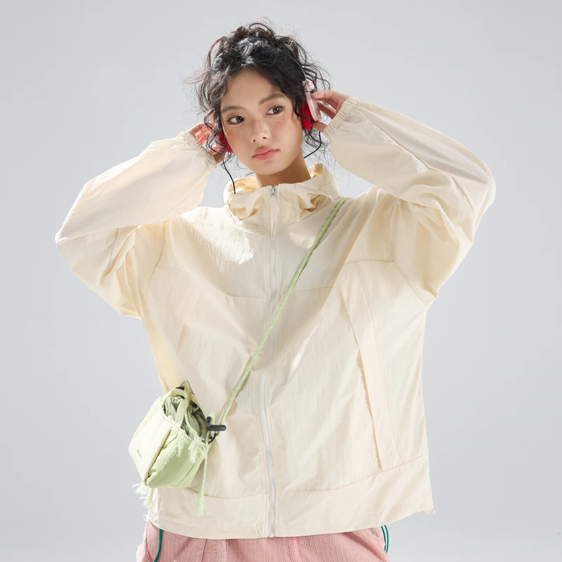 Women Lightweight Sun Protective Hooded Jacket 2026 Spring Summer Casual Anti Uv Jackets for Hiking Riding Climbing Sports Coat