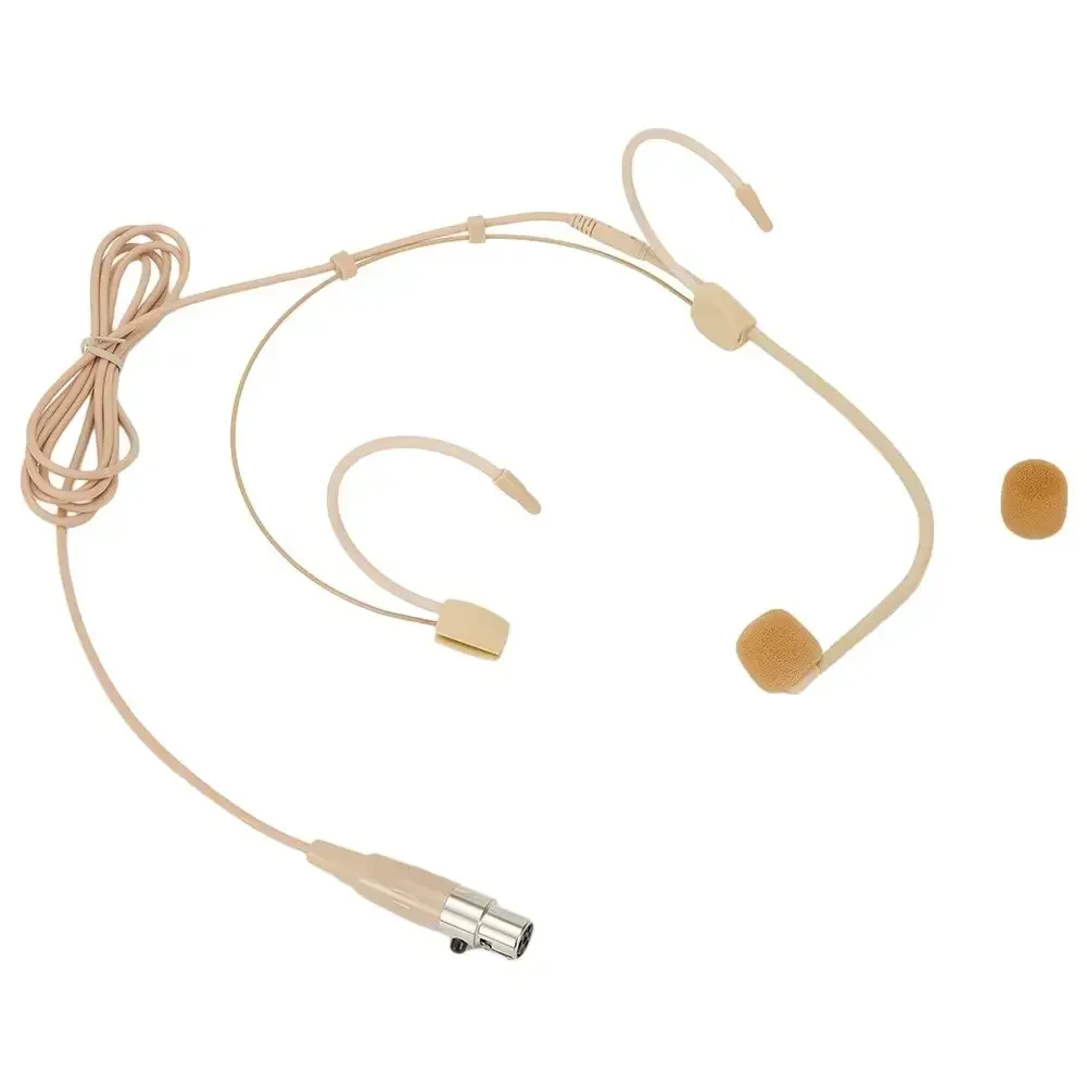 

New Unidirectional XLR 4-PIN Headworn Headset Microphone For Shure Wireless Beige Microphone Replacement Audio Accessories