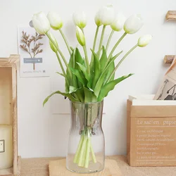 High Quality Silicone Real Touch Five-headed Tulip Bouquet Wedding Home Decoration Indoor Artificial Flower Plant Living Room