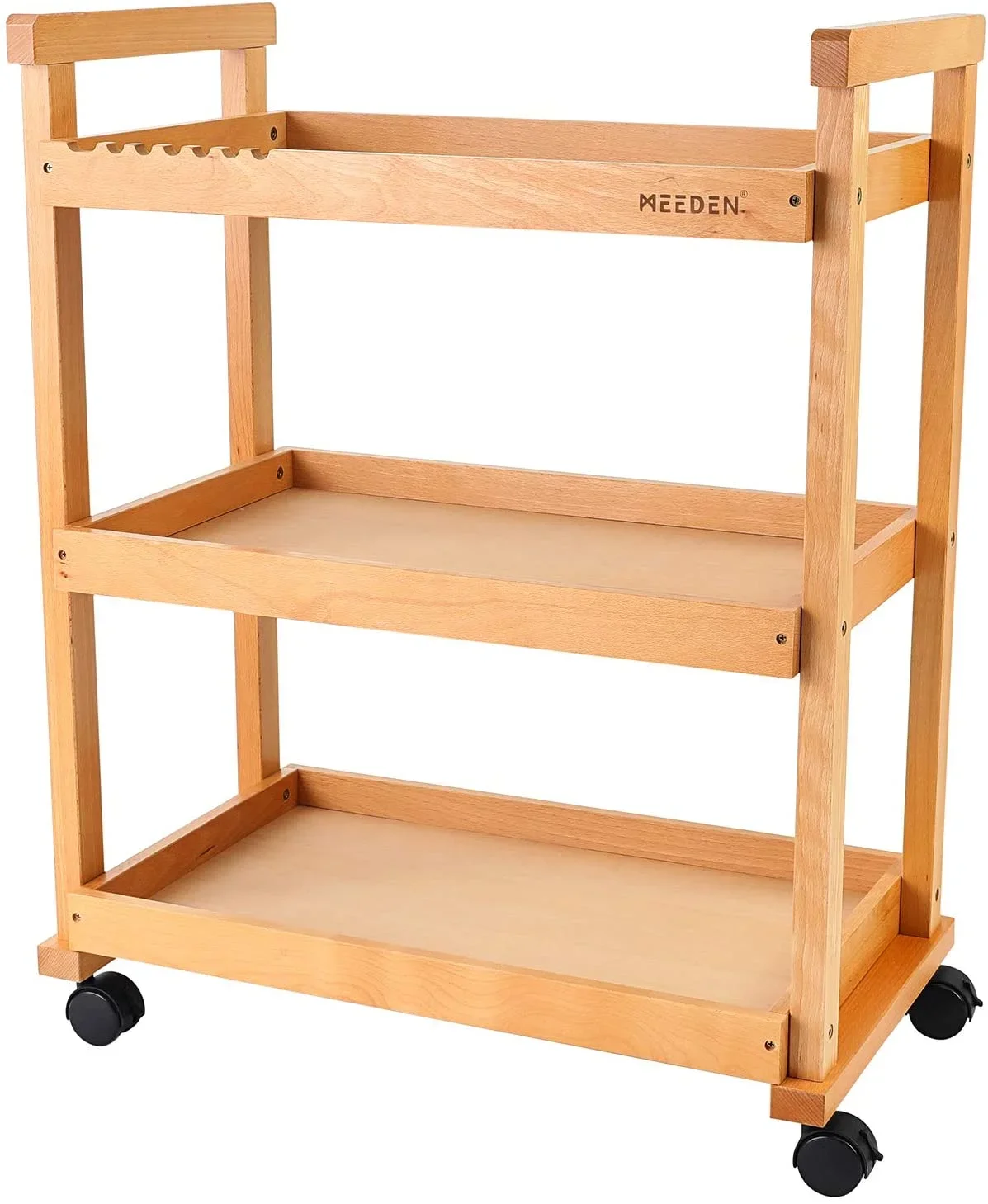 MEEDEN Multifunctional Storage Trolley Art Cart Storage Organizer 3-Tier Rolling Studio Taboret with Caster Wheels