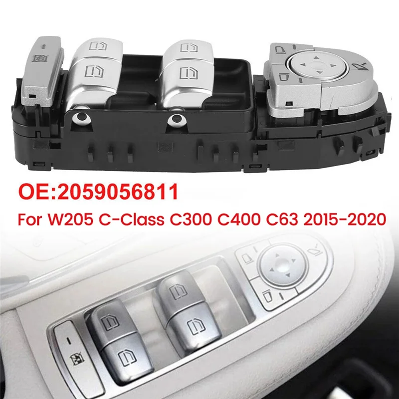 A2059056810 Car Front Left Power Master Window Control Switch for Mercedes-Benz W205 C-Class C300 C400 C63 2015-2020