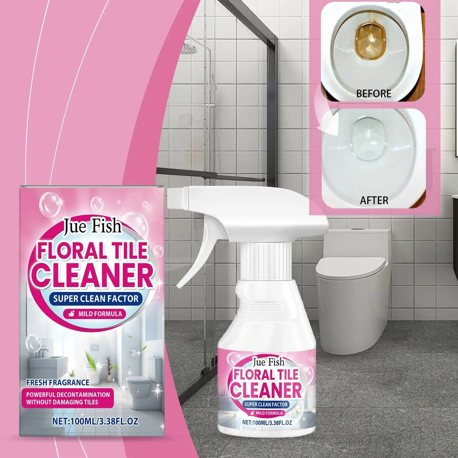 

Floral Scented Urine Stain Remover Tank Flushing Cleaning Bathroom Descaling Deodorizer Foaming Toilet Cleaner