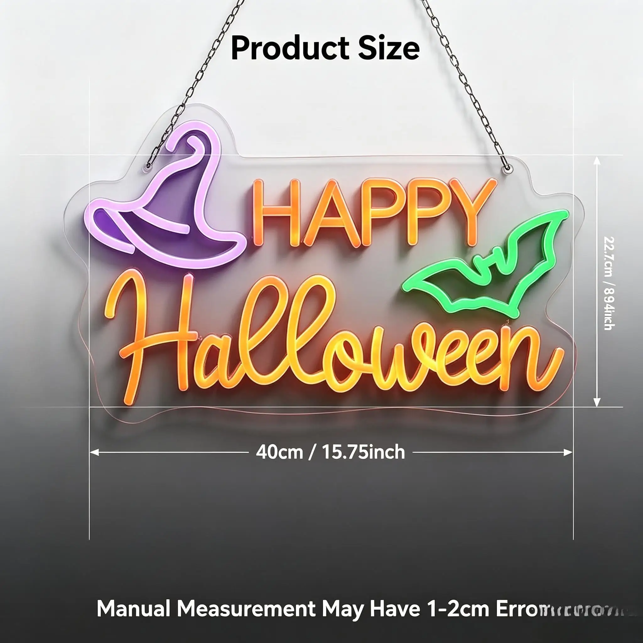 Happy Halloween Witch Hat Bat Neon Sign Usb Dimmable Led Light For Festival Party Bar Home Bedroom Spooky Art Scene Decor Gift