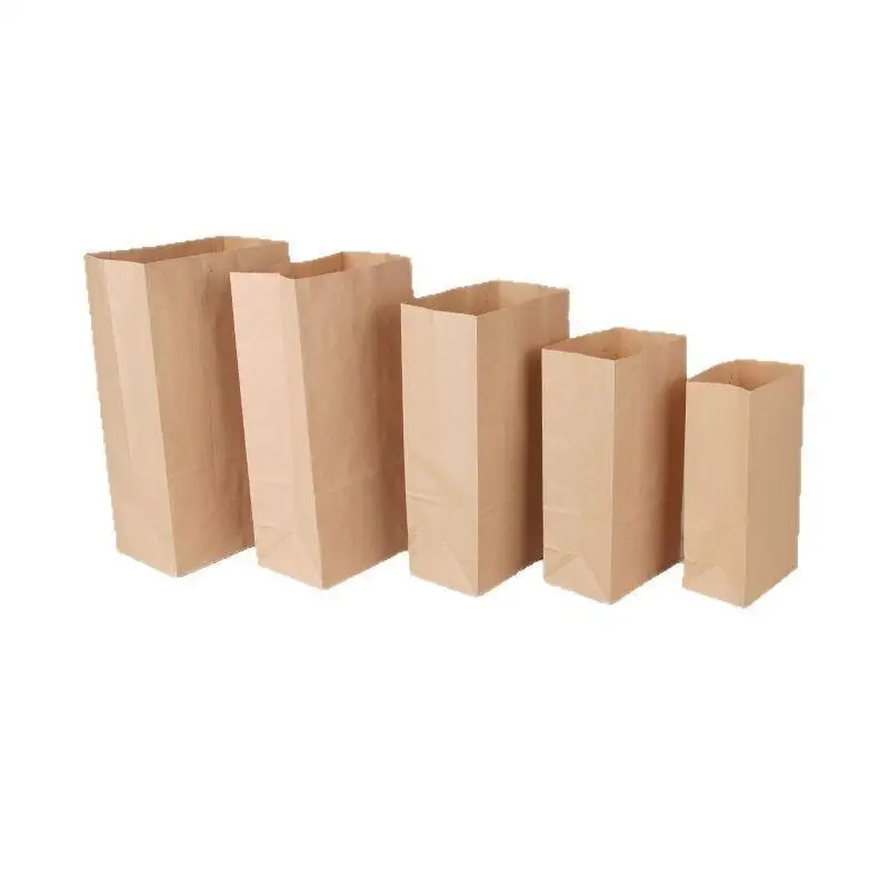 10 Stück Kraftpapiertüten mit Stabilem Quadratischem Boden in Verschiedenen Größen für Lebensmitteleinkäufe, Takeout und Einzelhandelsverpackungen – Detail 5