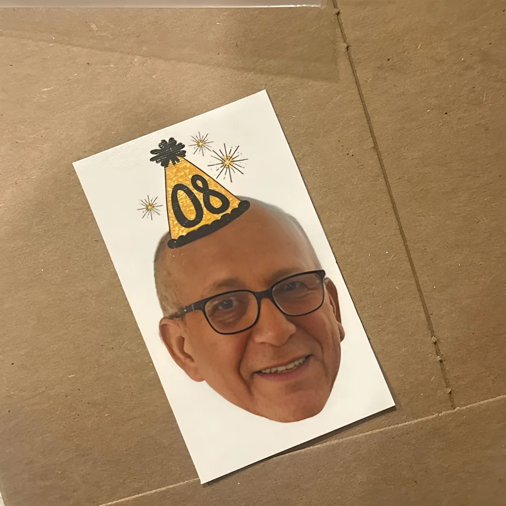 

Custom Face Tattoo Birthday Party Favors, birthday party hat with photo cutout face decorations glitter party hat tattoos funny
